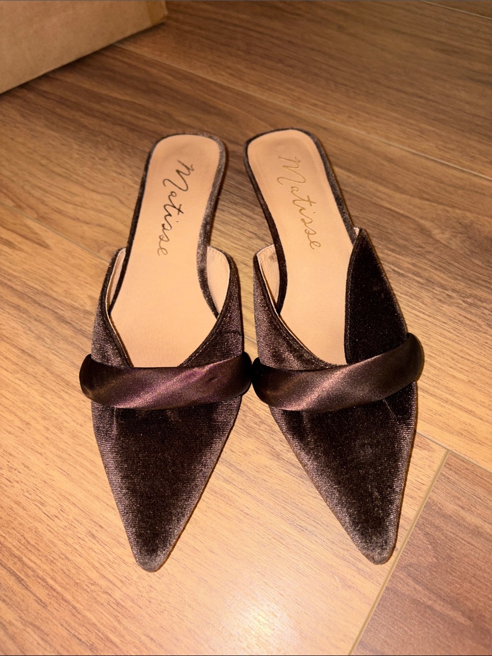 Matisse Brown Velvet Pointed Toe Slip-On Mules